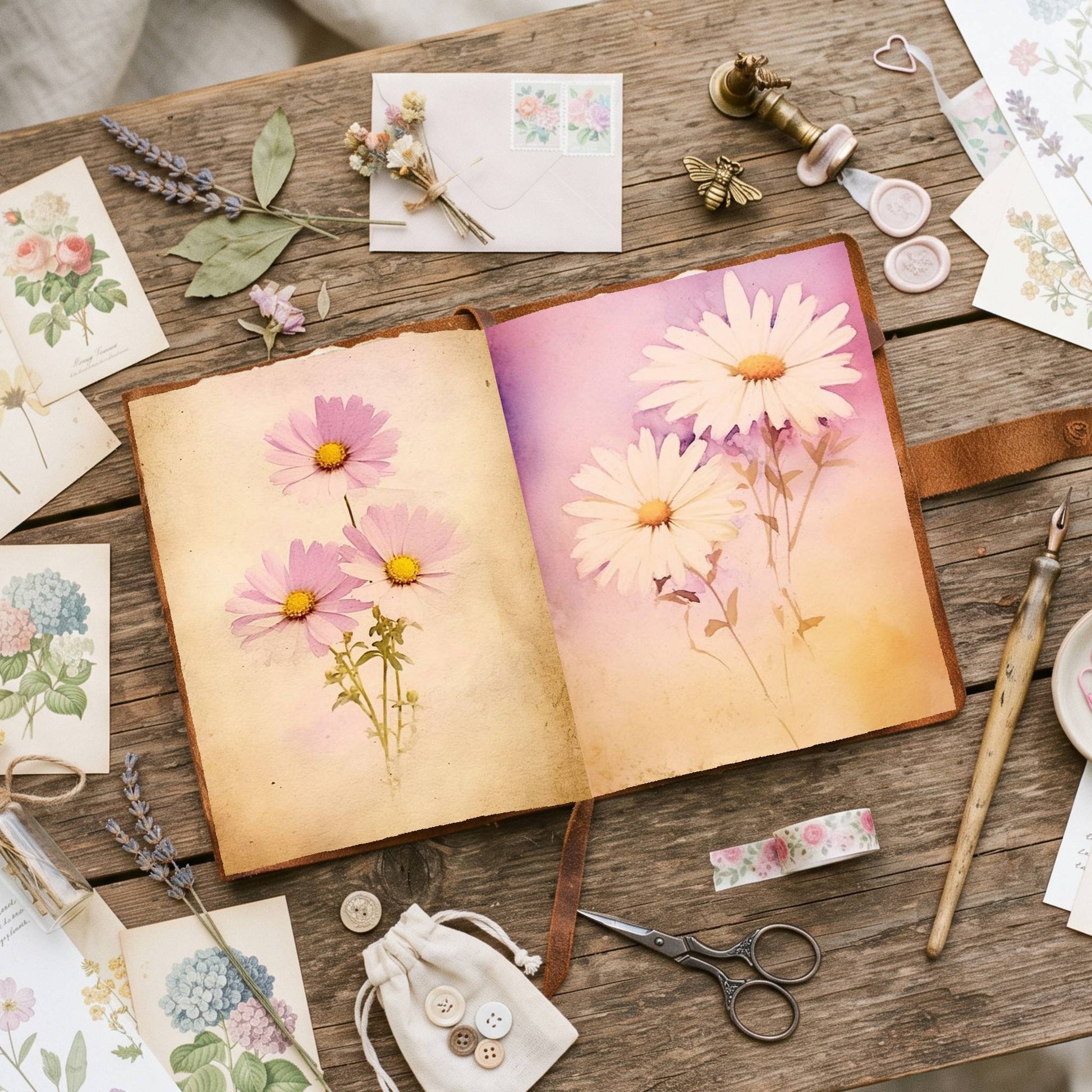 Daisy Fuchsia Hues Double Pages