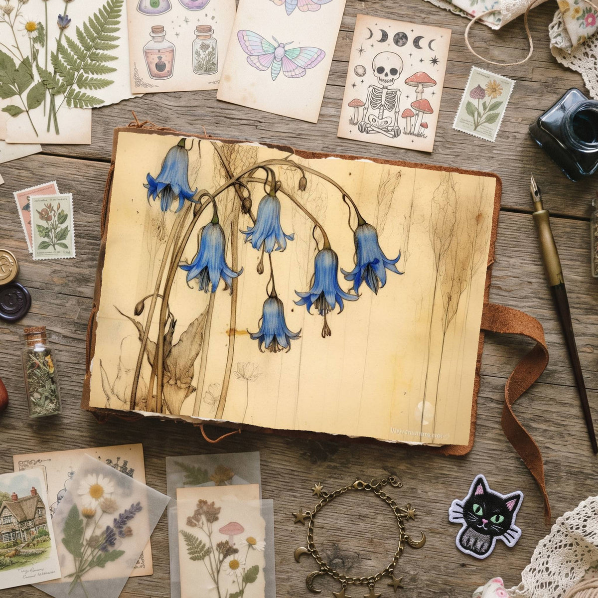 Blue Bell Flowers Digital Papers