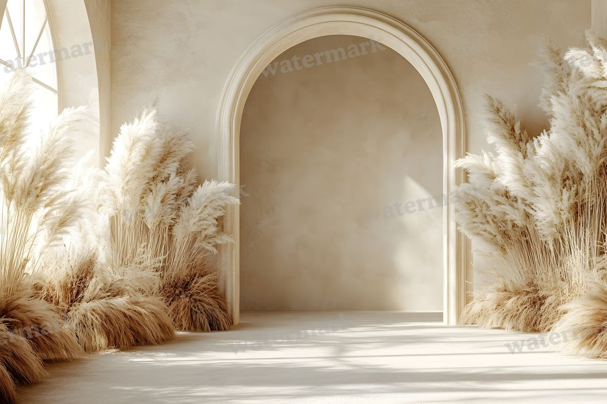 Boho Beige Arch Backdrop Images