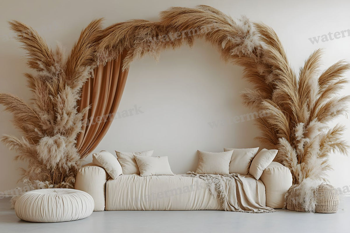 Boho Pampaarch Backdrop Images