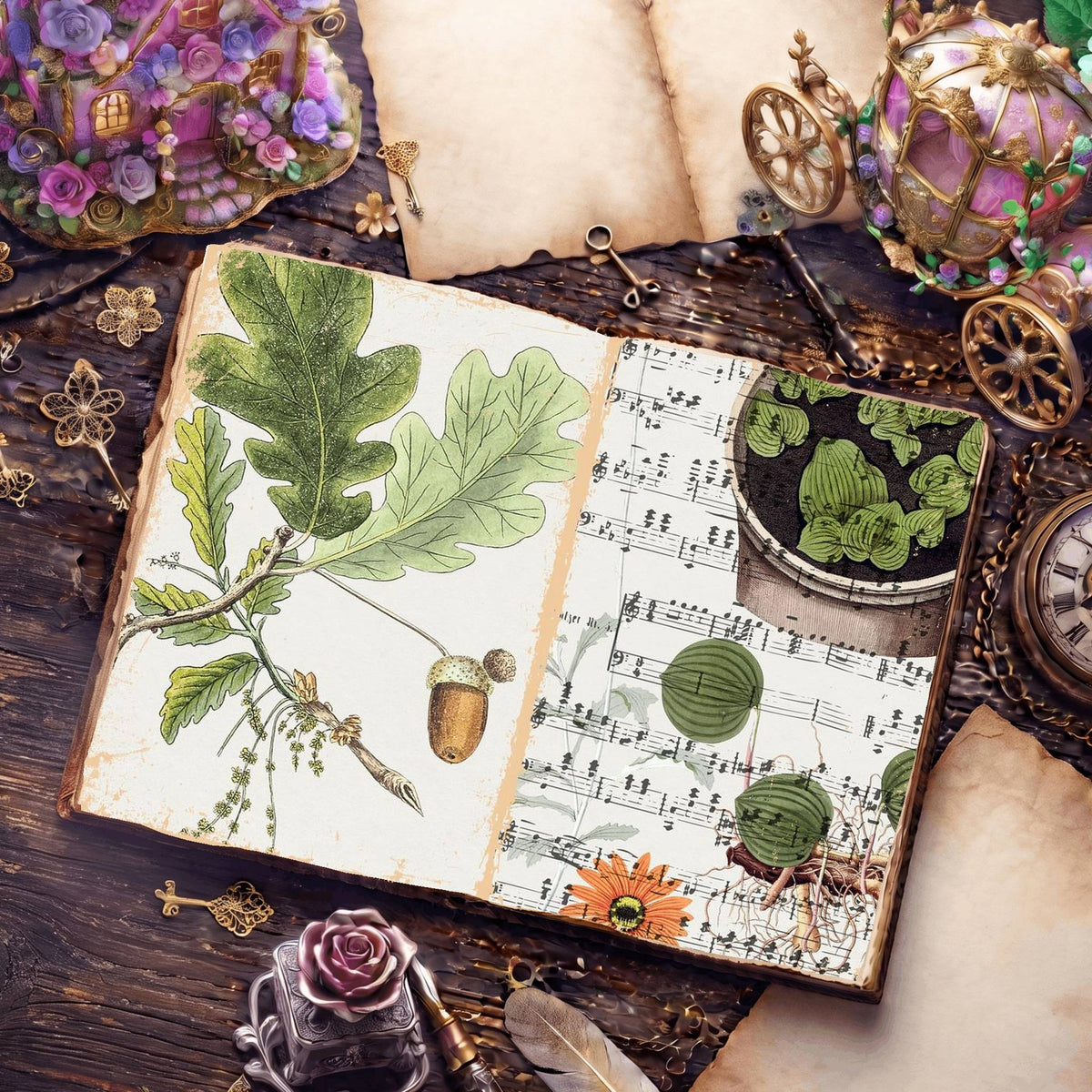 Botanical Illustrations Digital Papers
