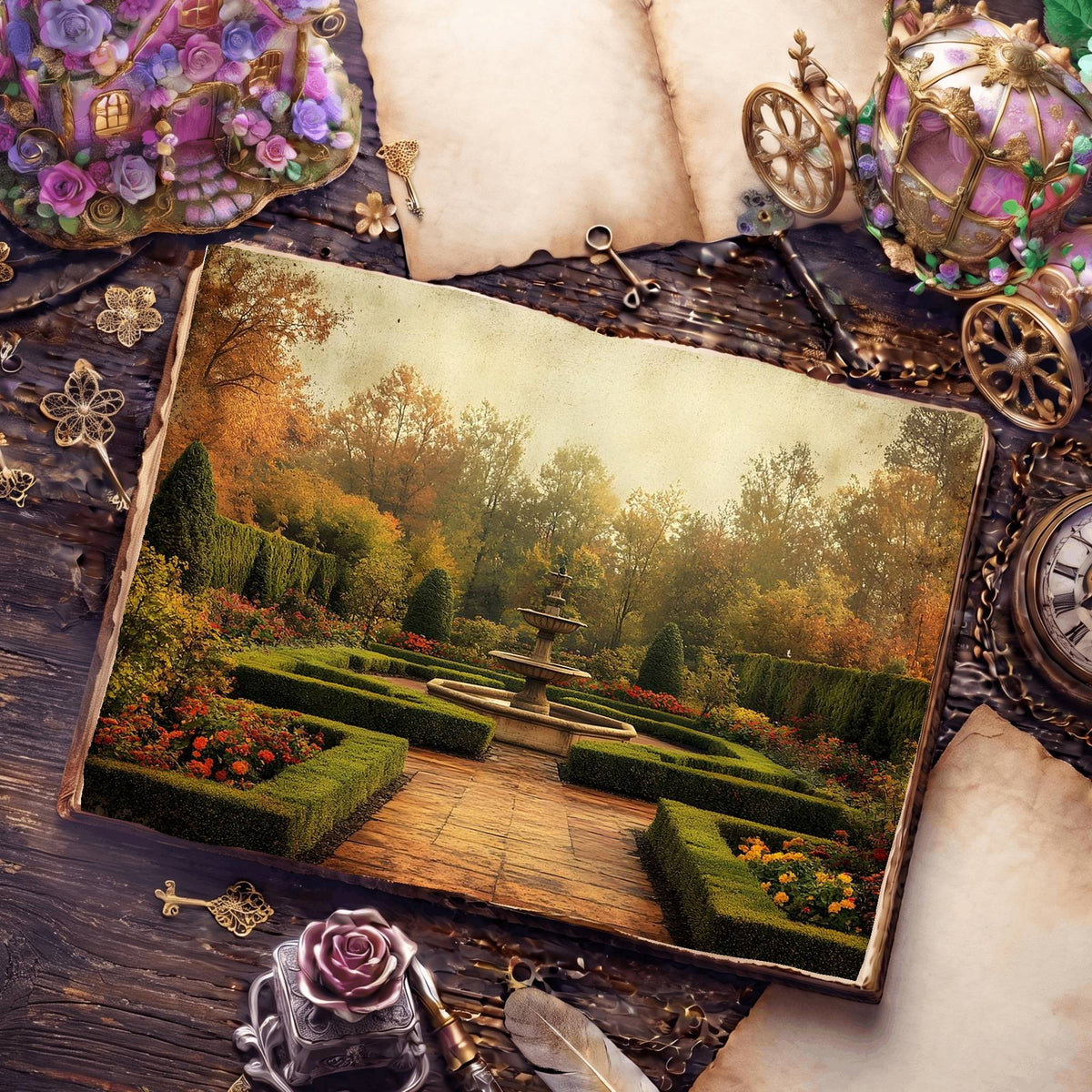 Botanical printable junk journal paper, page preview 18