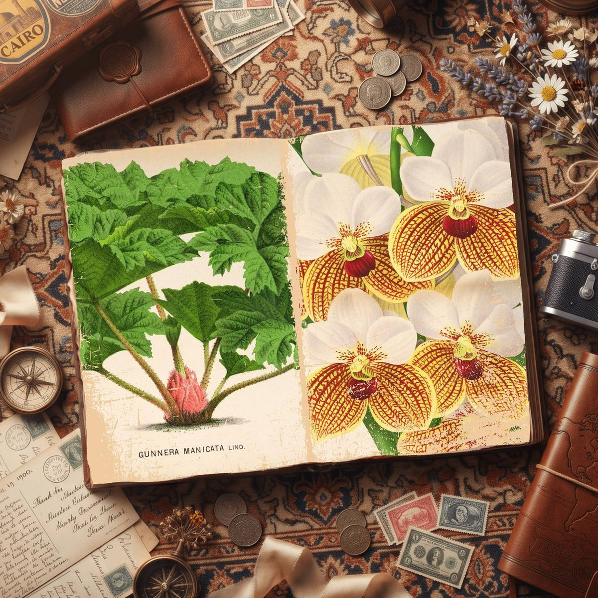 Botanical printable junk journal paper, page preview 18