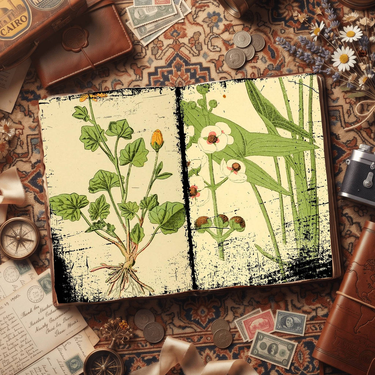 Botanical printable junk journal paper, page preview 18
