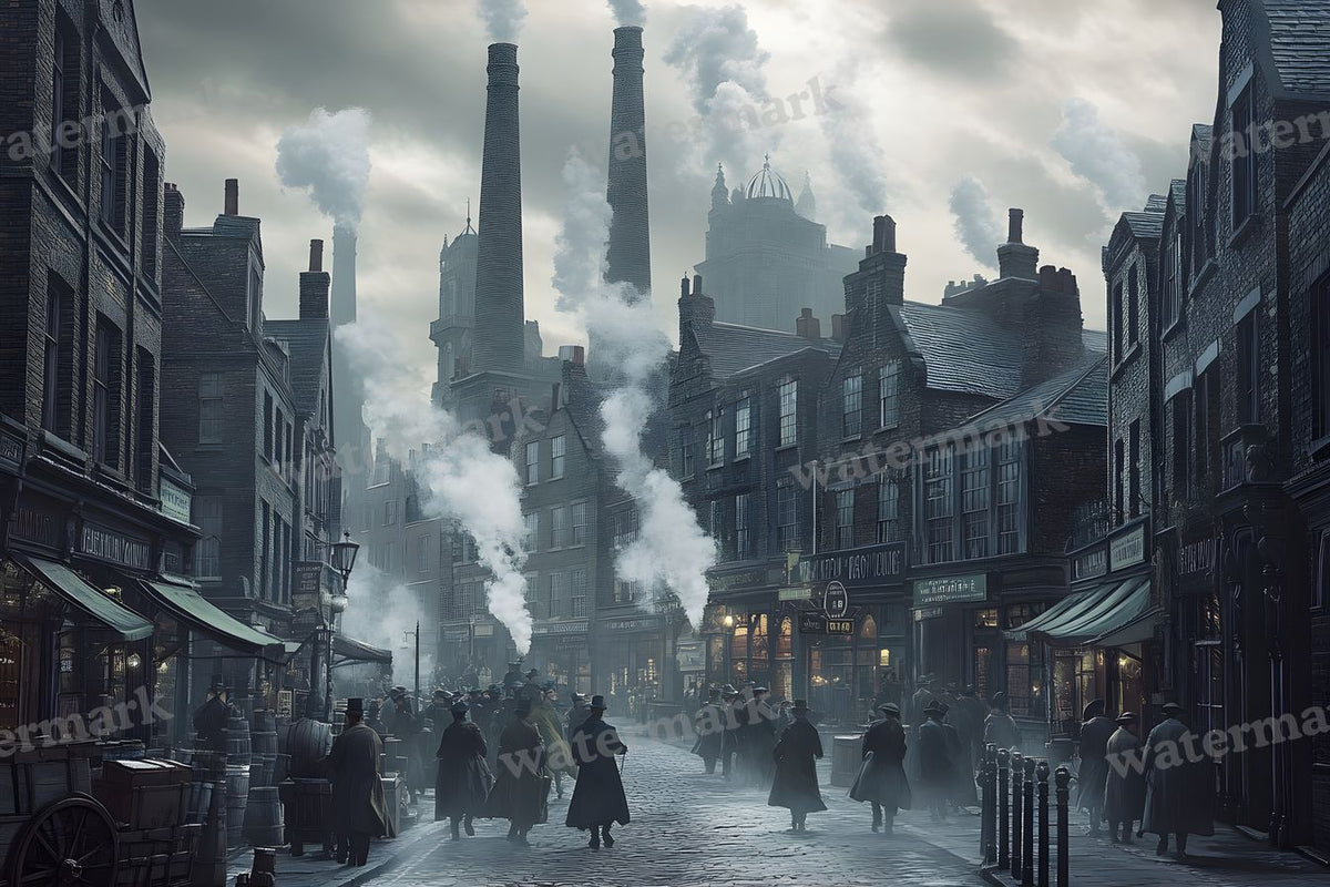 Bustling Dickensstreets Backdrop Images