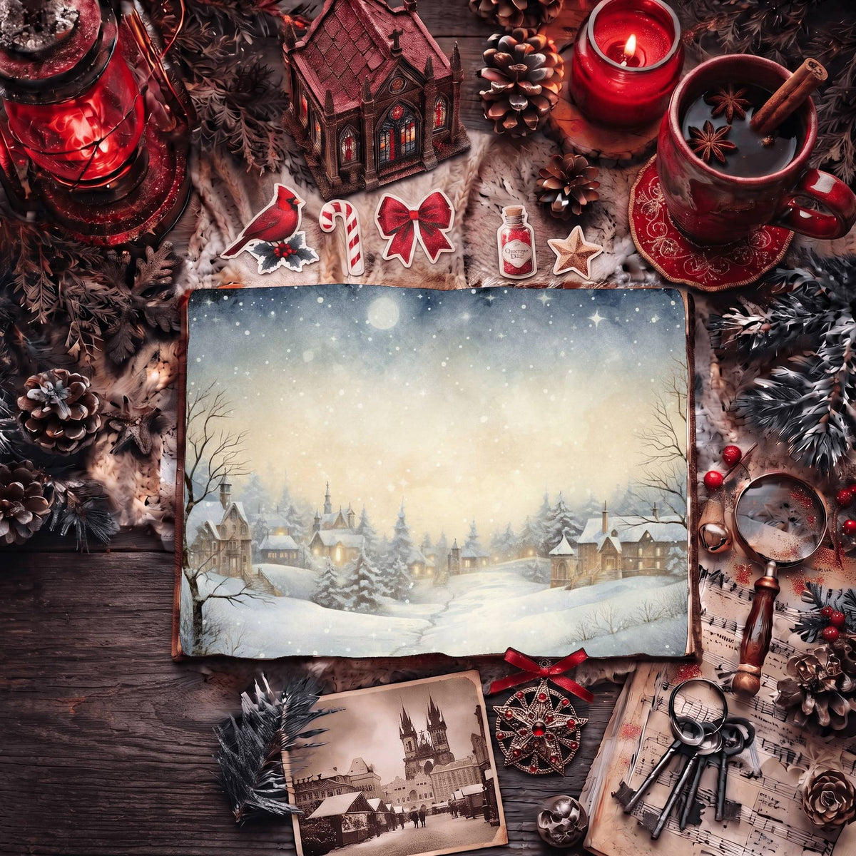 Christmas Village Digital Papers