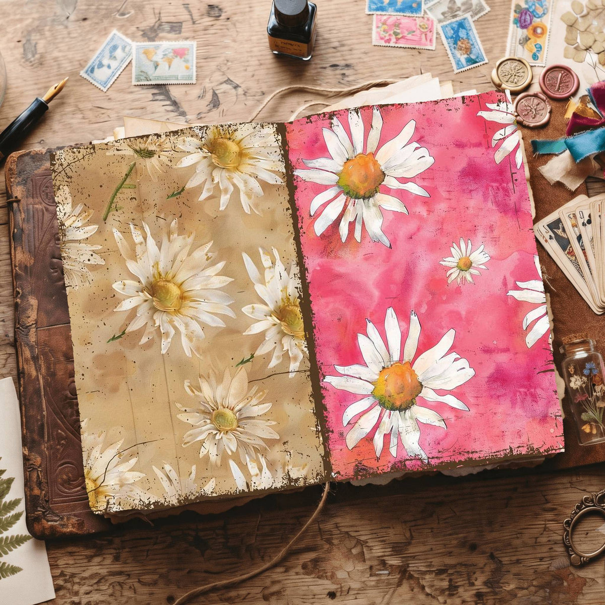 Daisy Flowers Digital Papers