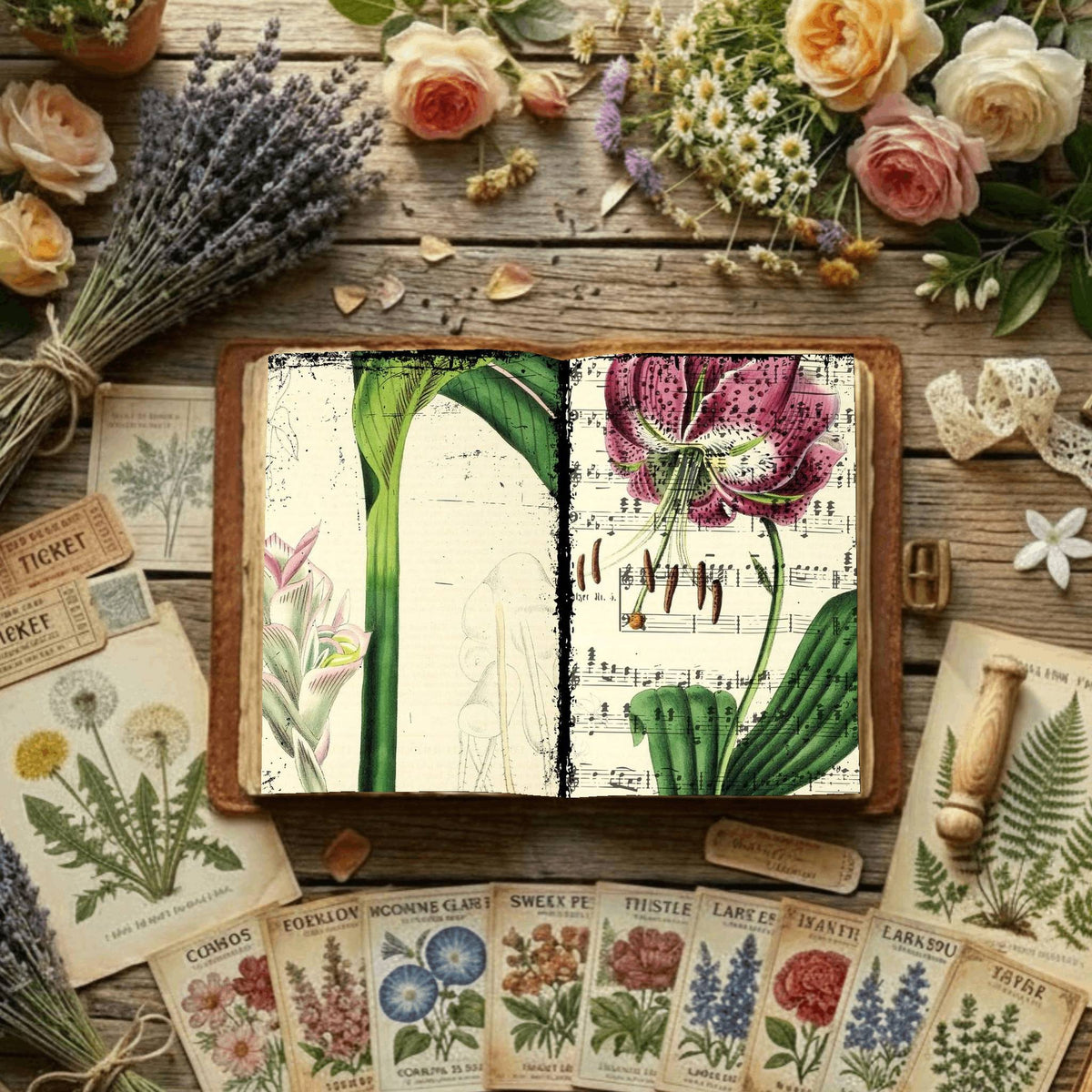 Floral Illustrations Digital Papers
