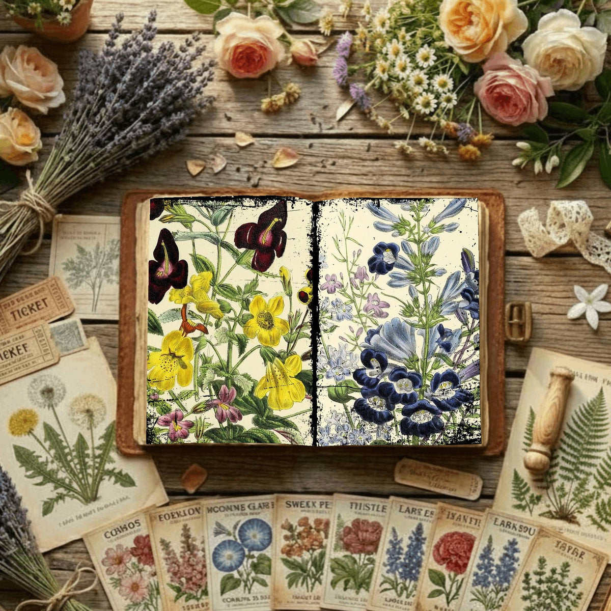 Floral Illustrations Digital Papers