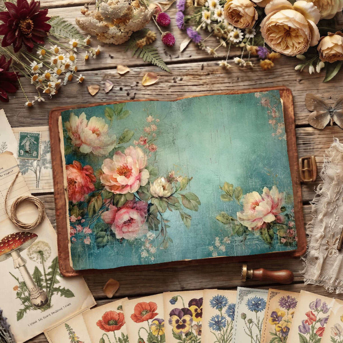 Floral Shabby Digital Papers
