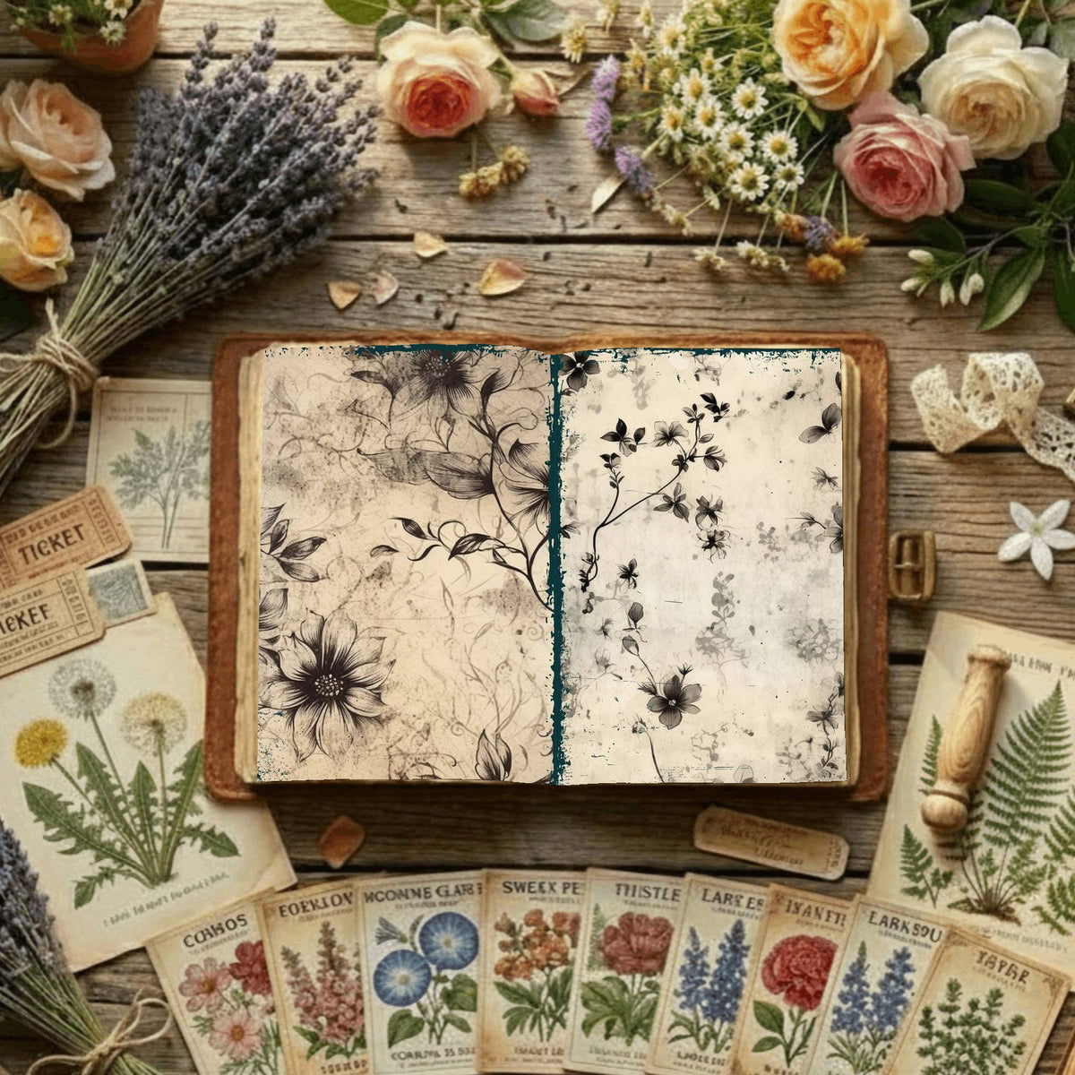 Floral Digital Papers