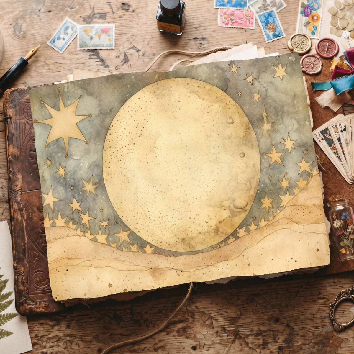Full Moon Set Digital Papers