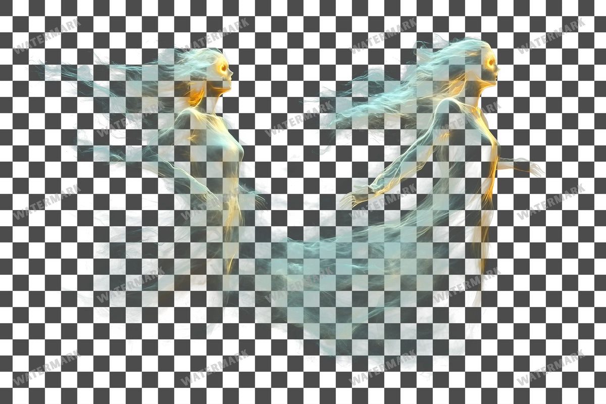 Ghostly Apparitions PNG overlay on a transparent checkered background, preview 18