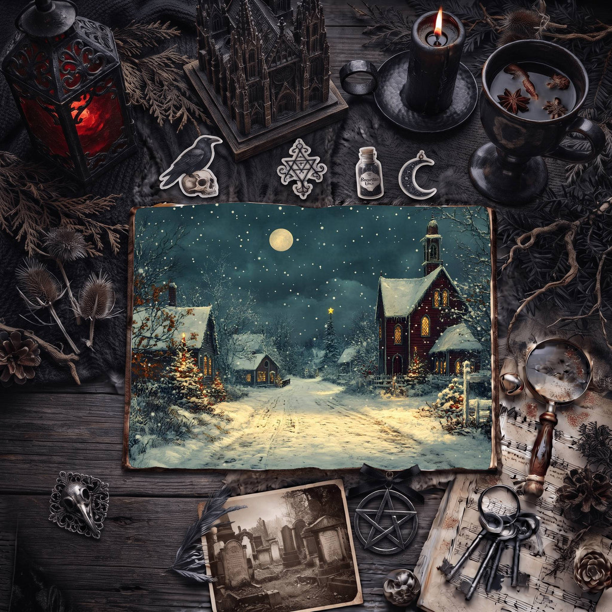 Gothic Christmas Digital Papers