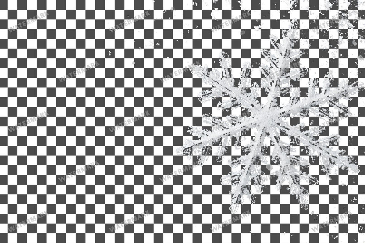 Large Snowflake Single Large Flake PNG overlay on a transparent checkered background, preview 18