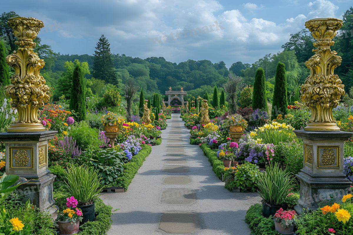 Lavish Baroque Garden digital photo backdrop for photo editing, preview 17