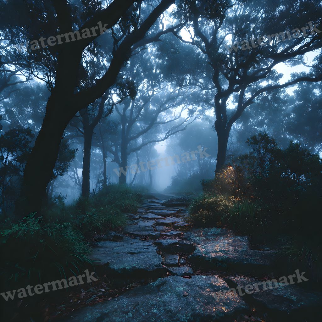 Misty Forest digital photo backdrop for photo editing, preview 17