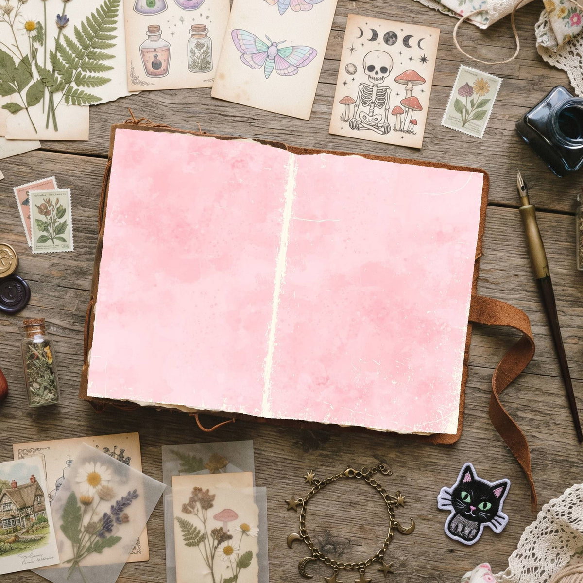 Mixed Color Distressed Blank And Lined Digital Papers