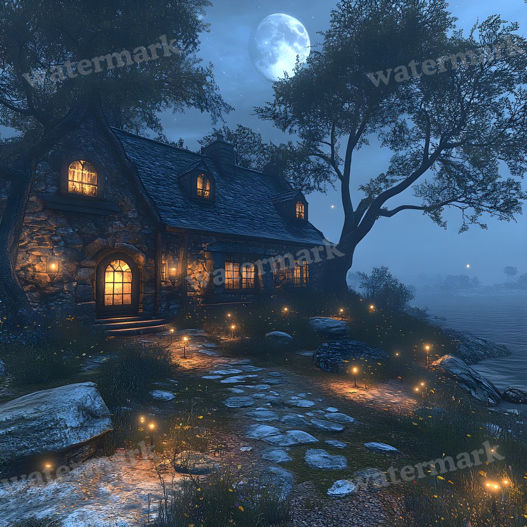 Moonlit Clearing Backdrop Images