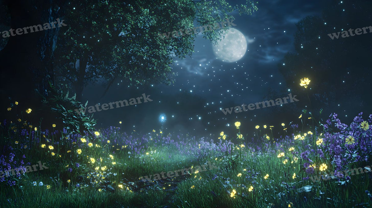 Moonlit Meadow Backdrop Images