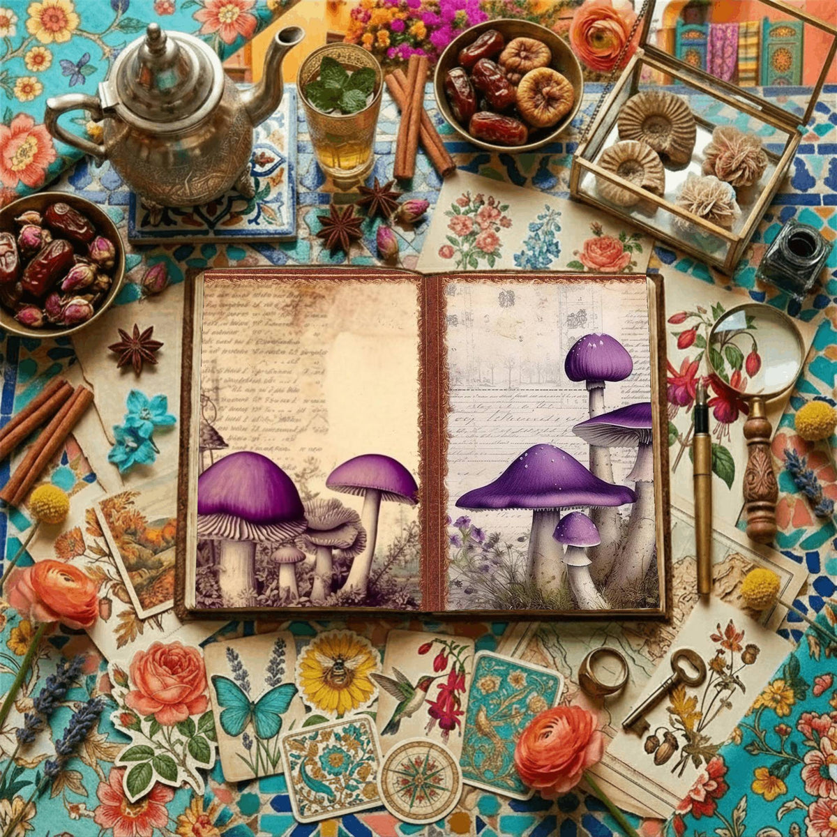 Mushroom Botanical Garden Digital Papers