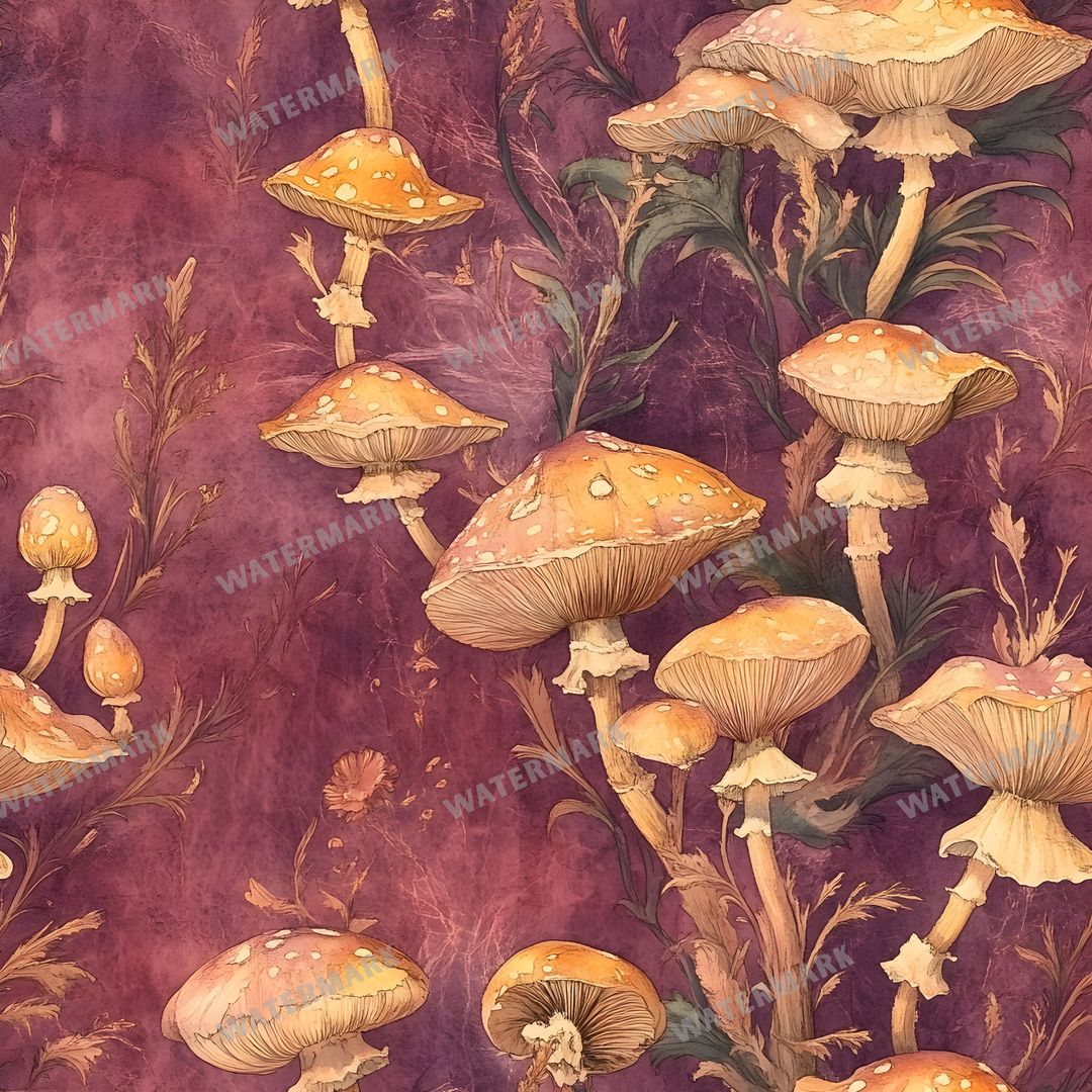 Mushrooms Seamless Pattern