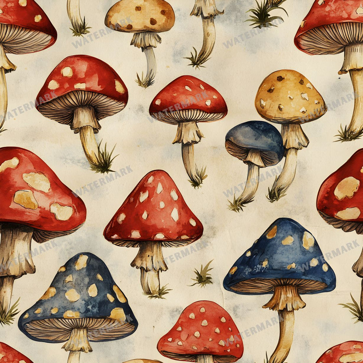 Mushrooms Seamless Pattern