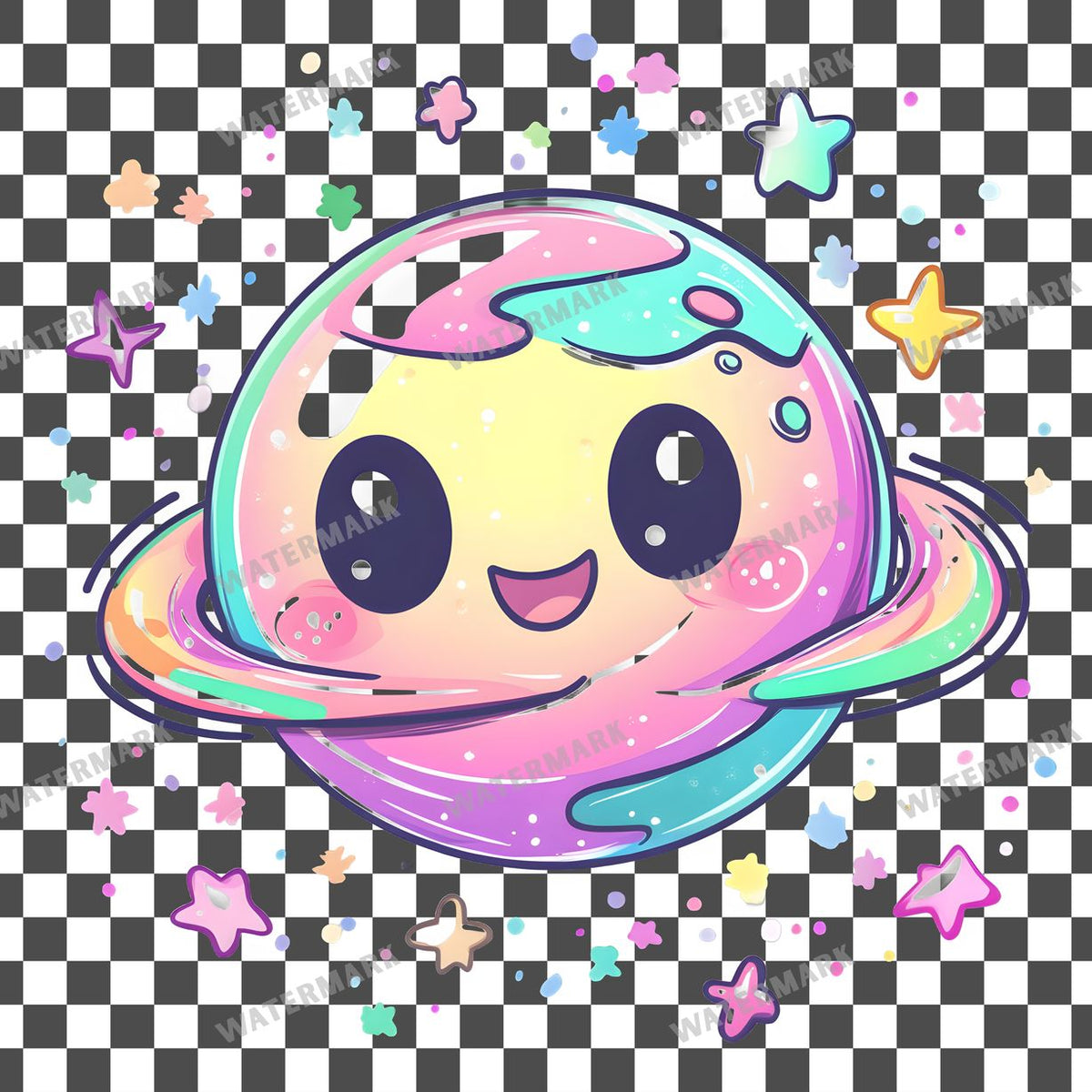 Planet Kawaii Style Clipart Pngs