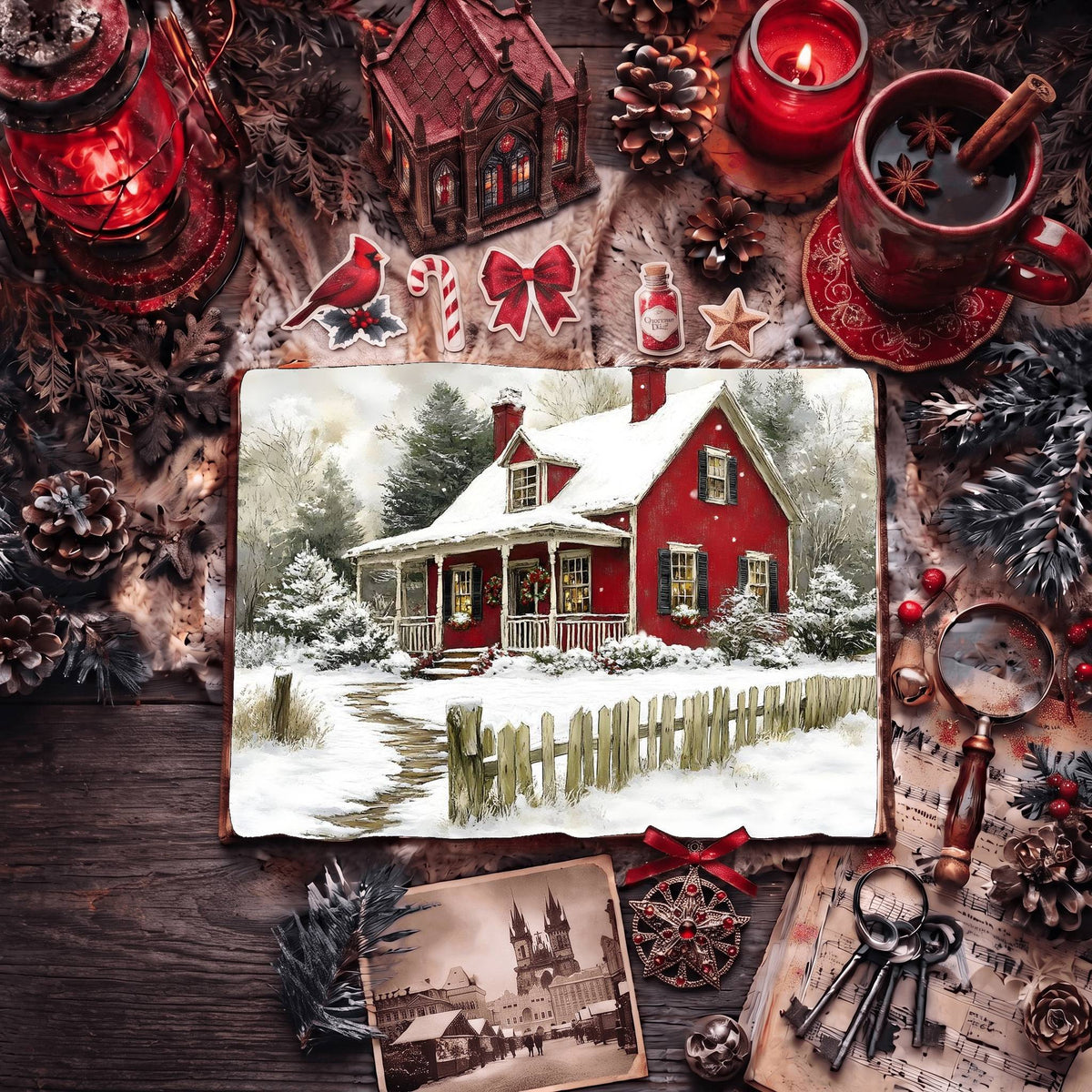Red Christmas Digital Papers