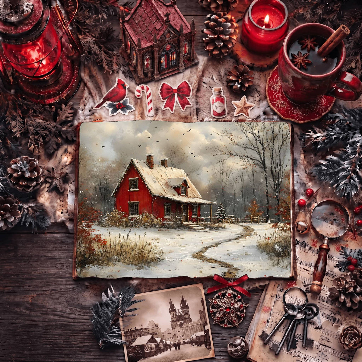 Red Christmas Digital Papers