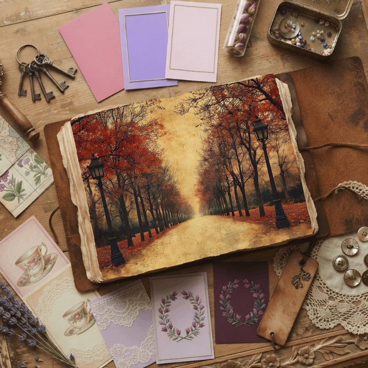 Royal Gardens printable junk journal paper, page preview 18