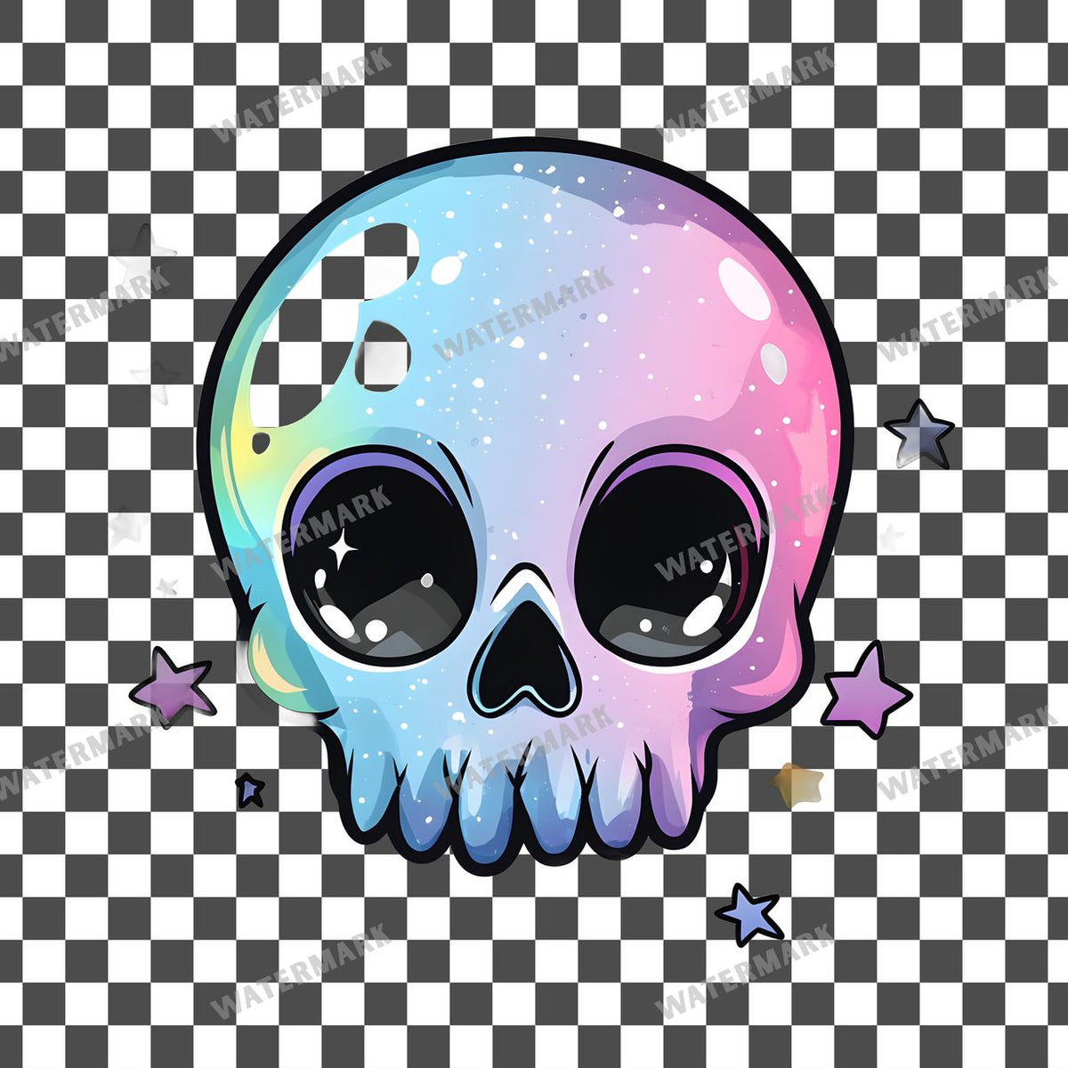 Skull Kawaii Style Clipart Pngs