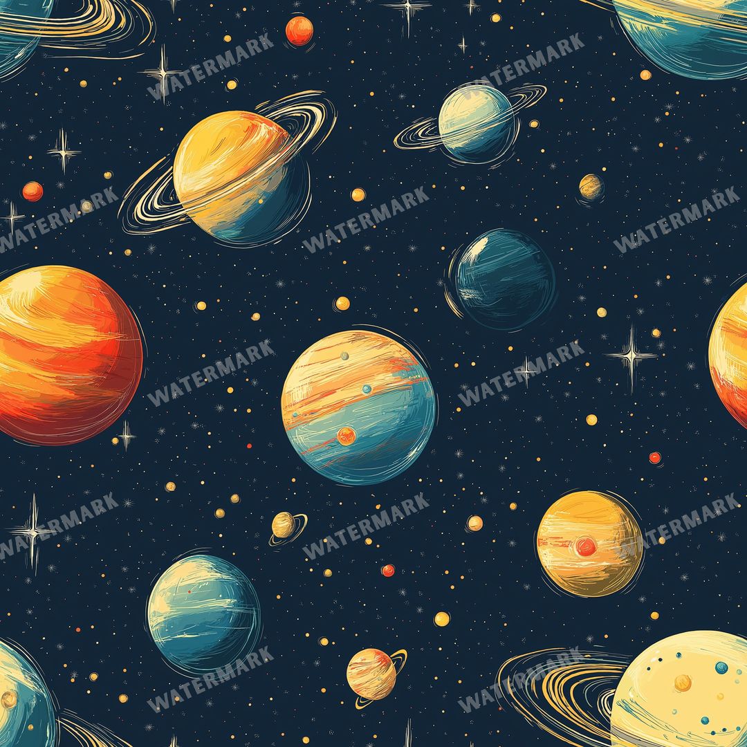 Space And Celestial Seamless Pattern