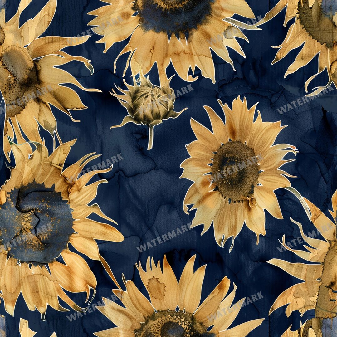 Sunflowers Seamless Pattern