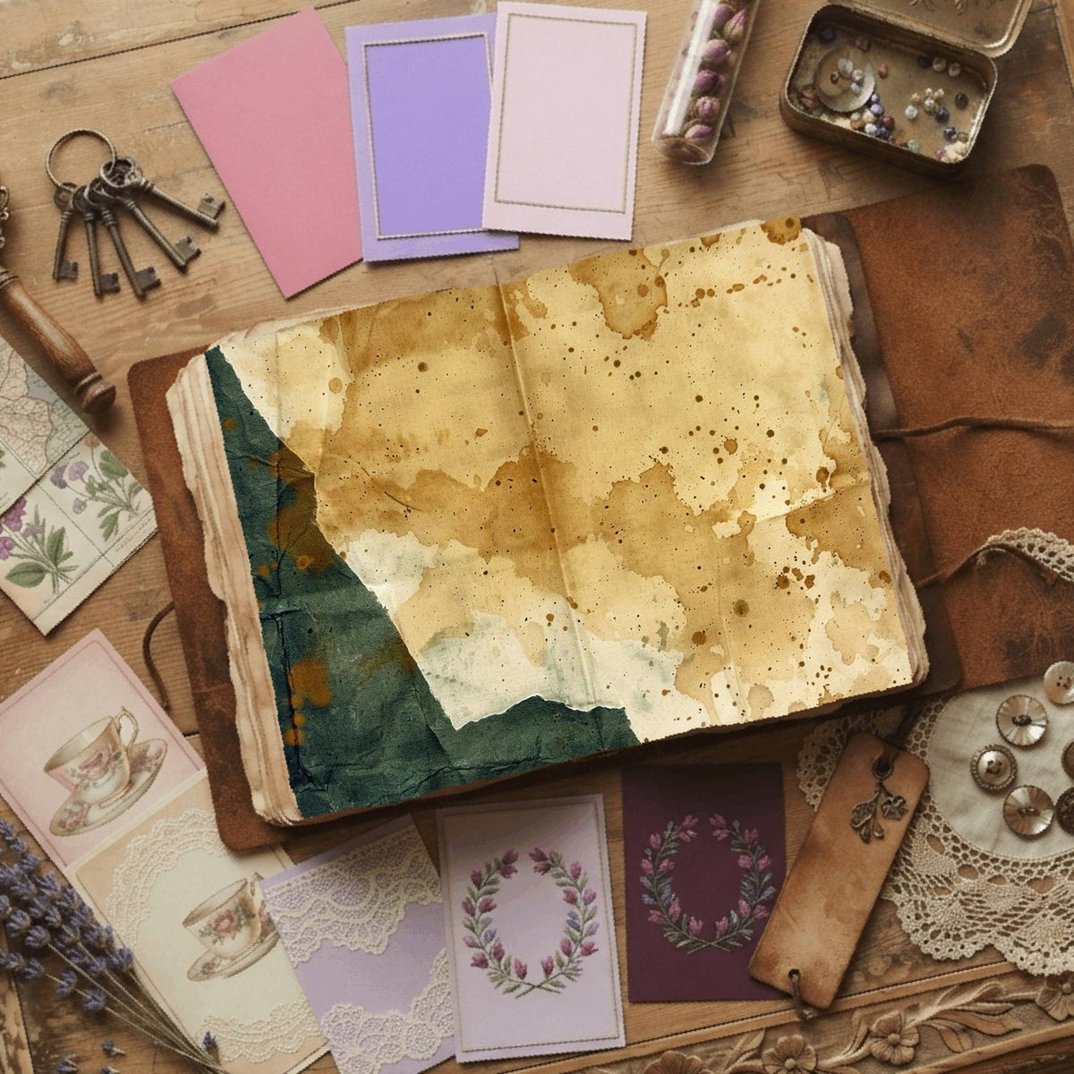 Tea printable junk journal paper, page preview 18