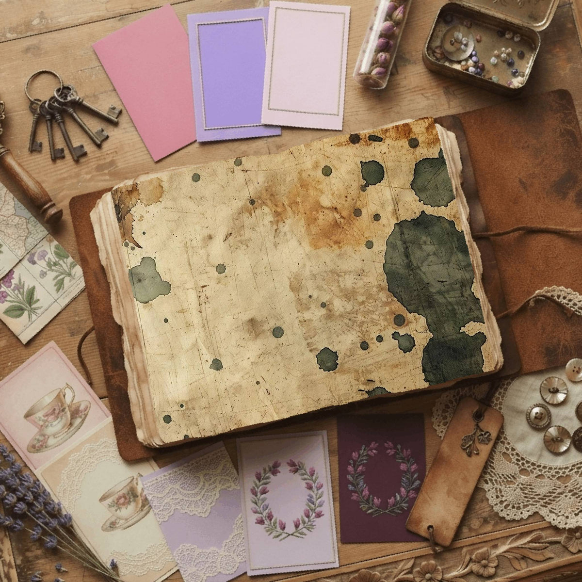 Tea printable junk journal paper, page preview 18