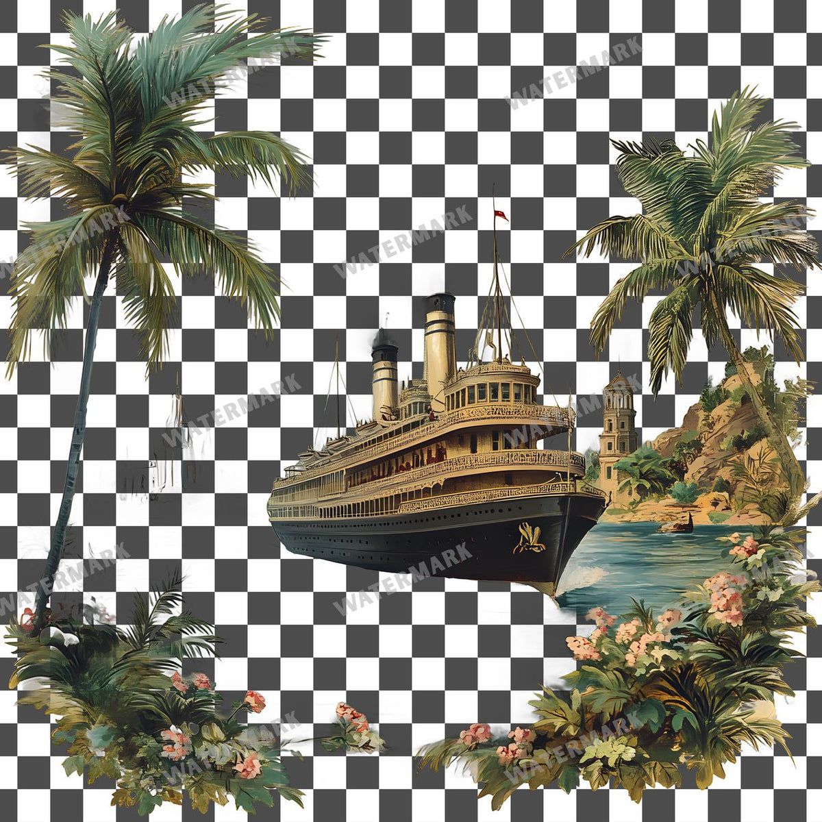 Travel Vintage Style Clipart Pngs