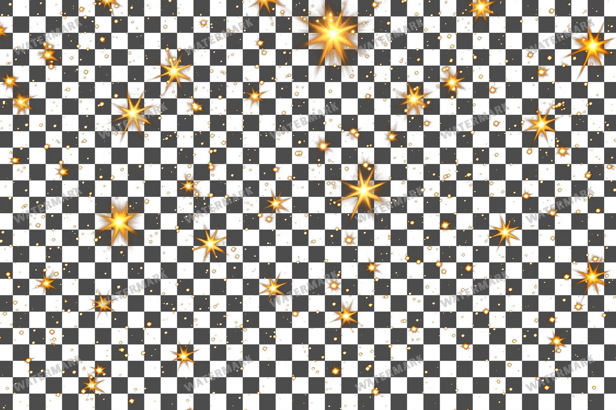 Twinkling Gold Stars Transparent Overlay Pngs