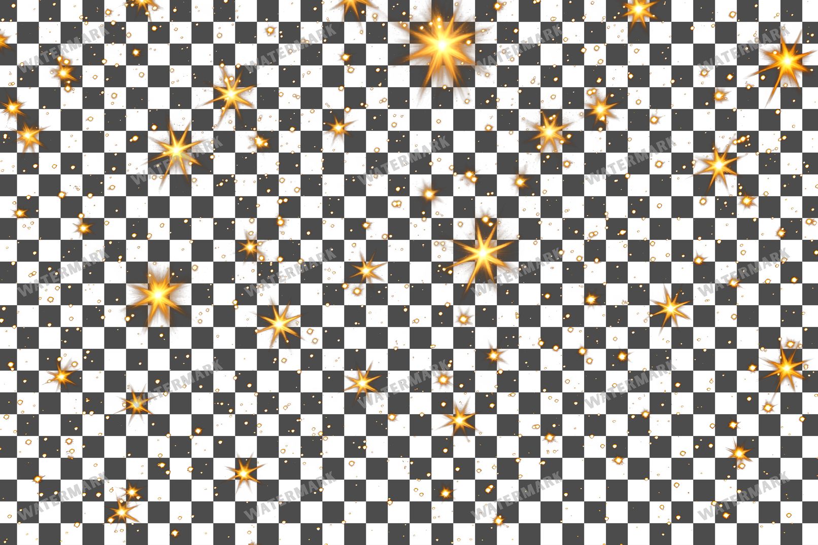 Twinkling Gold Stars Transparent Overlay Pngs