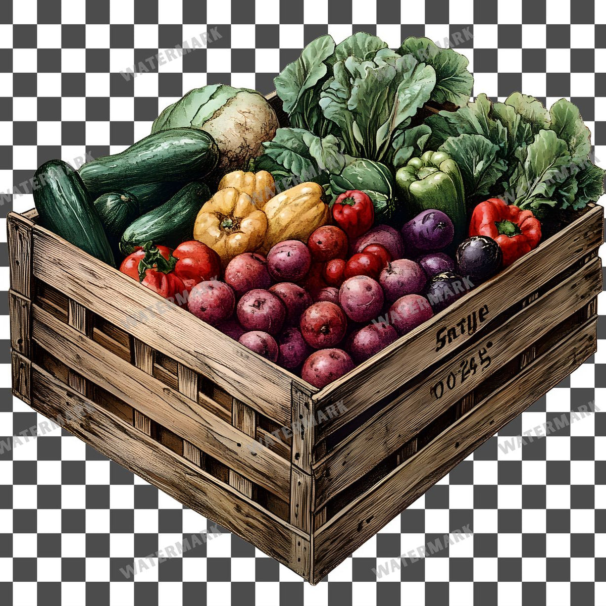 Vegetables Vintage Style Clipart Pngs