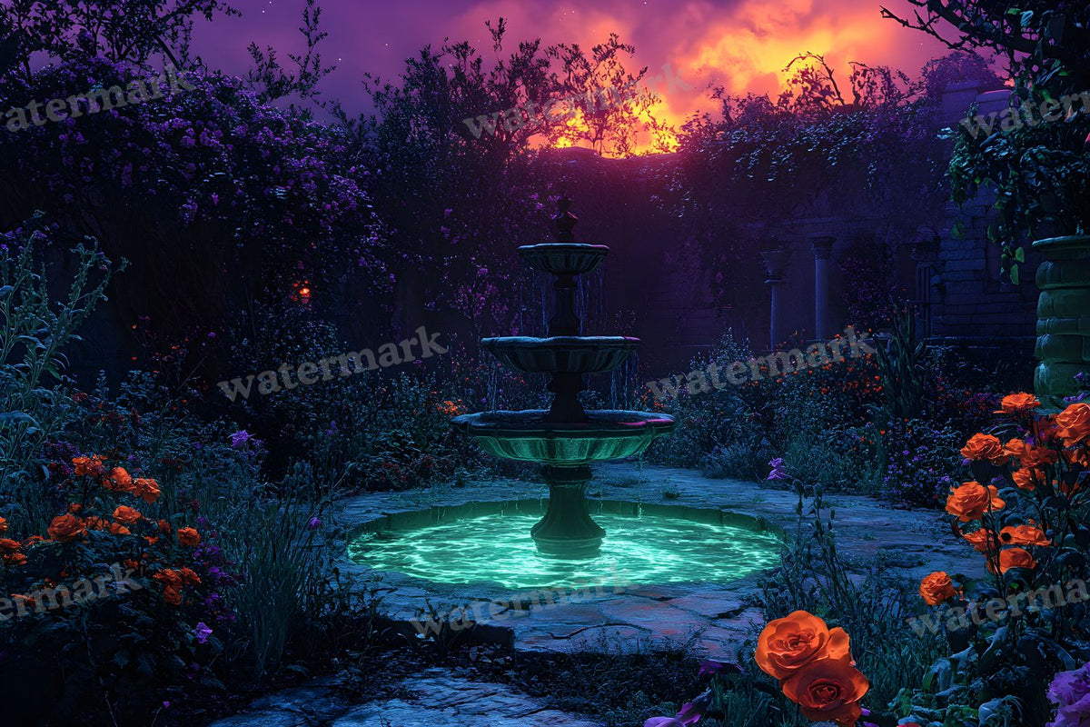 Witchs Eerie Garden Backdrop Images