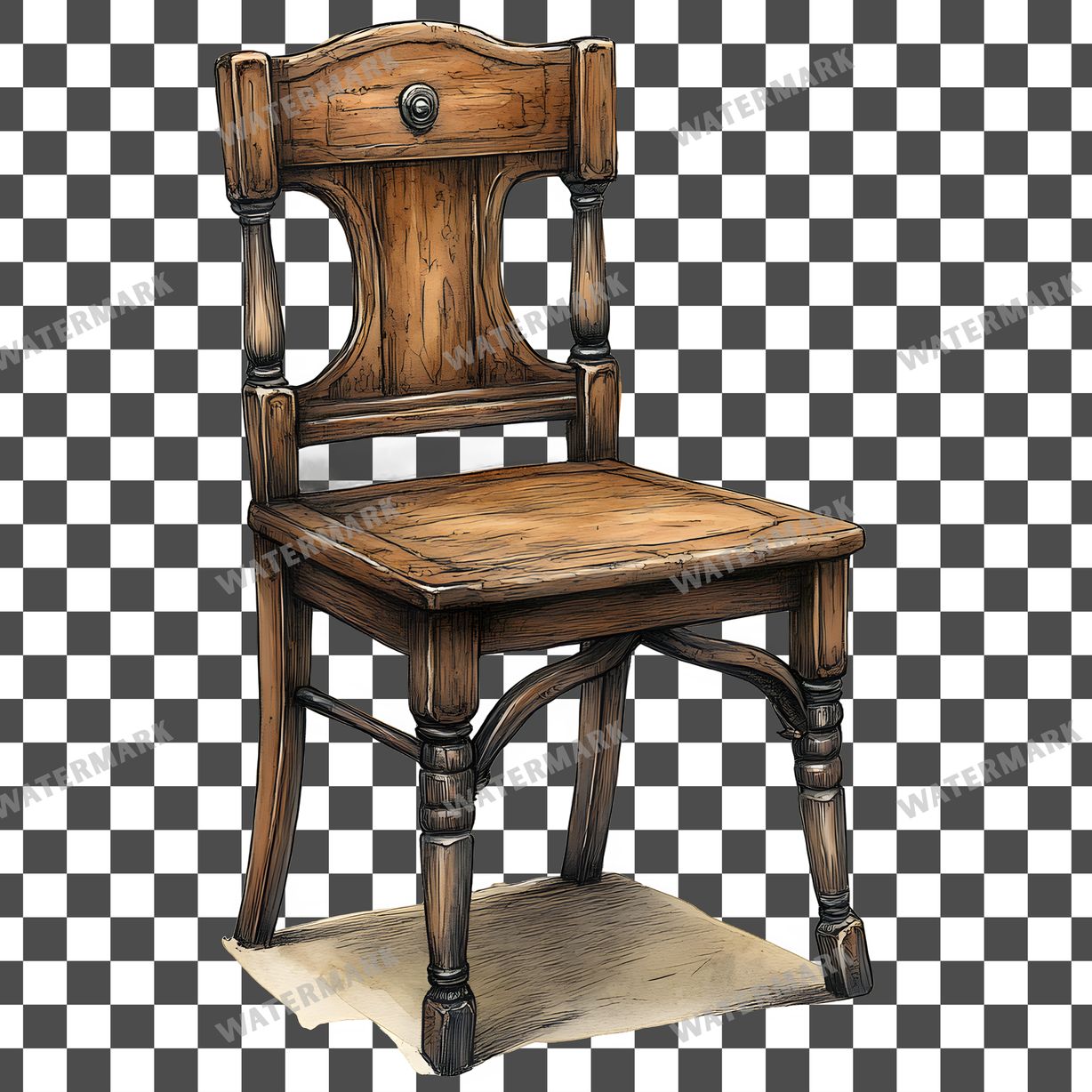 Wooden Rockin Vintage Style Clipart Pngs