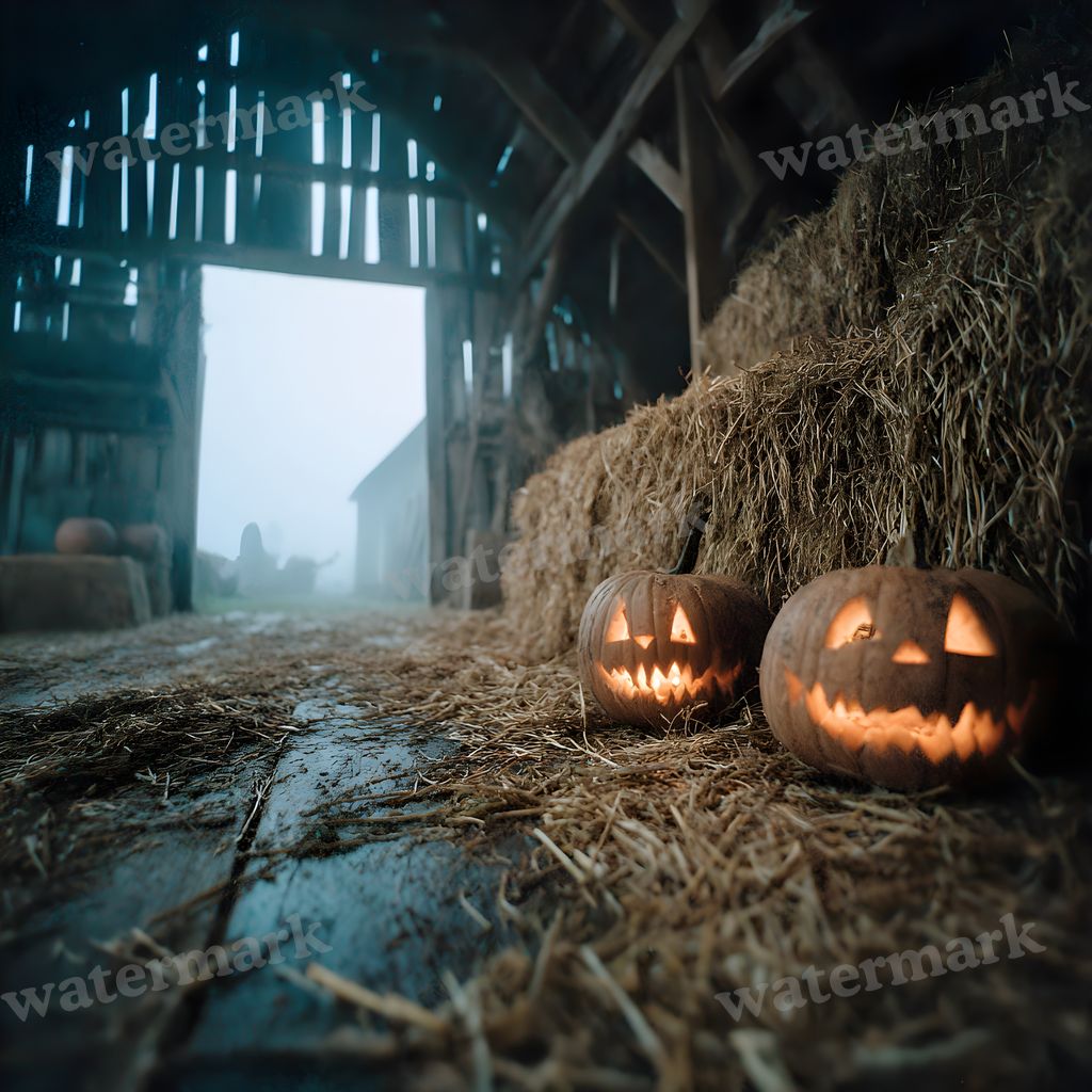 Abandoned Barn Loft At Midnight Backdrop Images