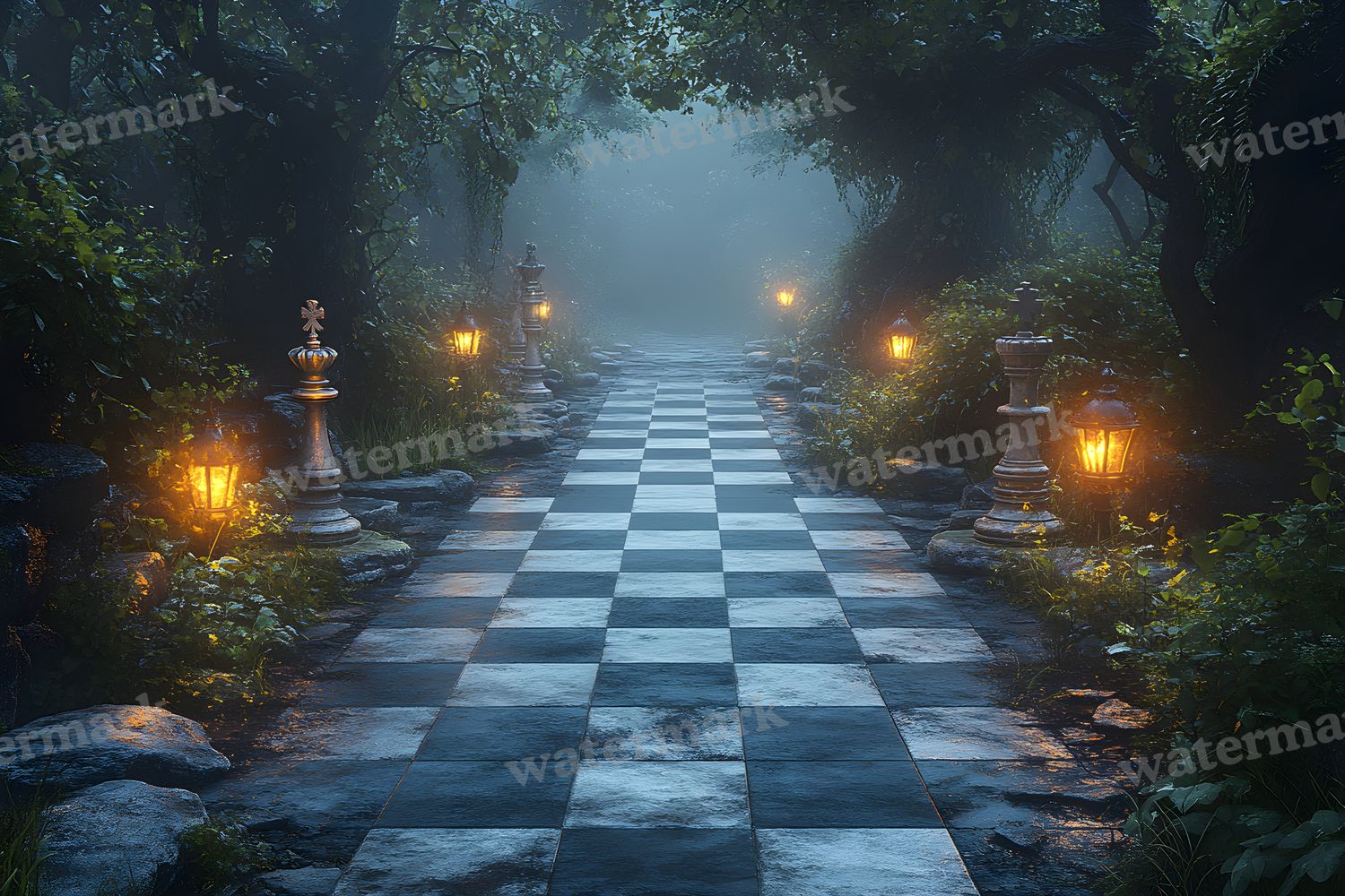 Alice Oversized Chessboard Backdrop Images