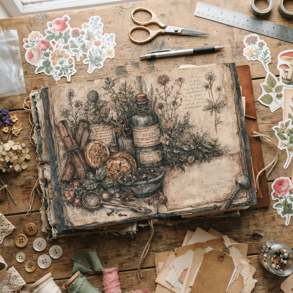 Ancient Spell Ingredients Journal Page