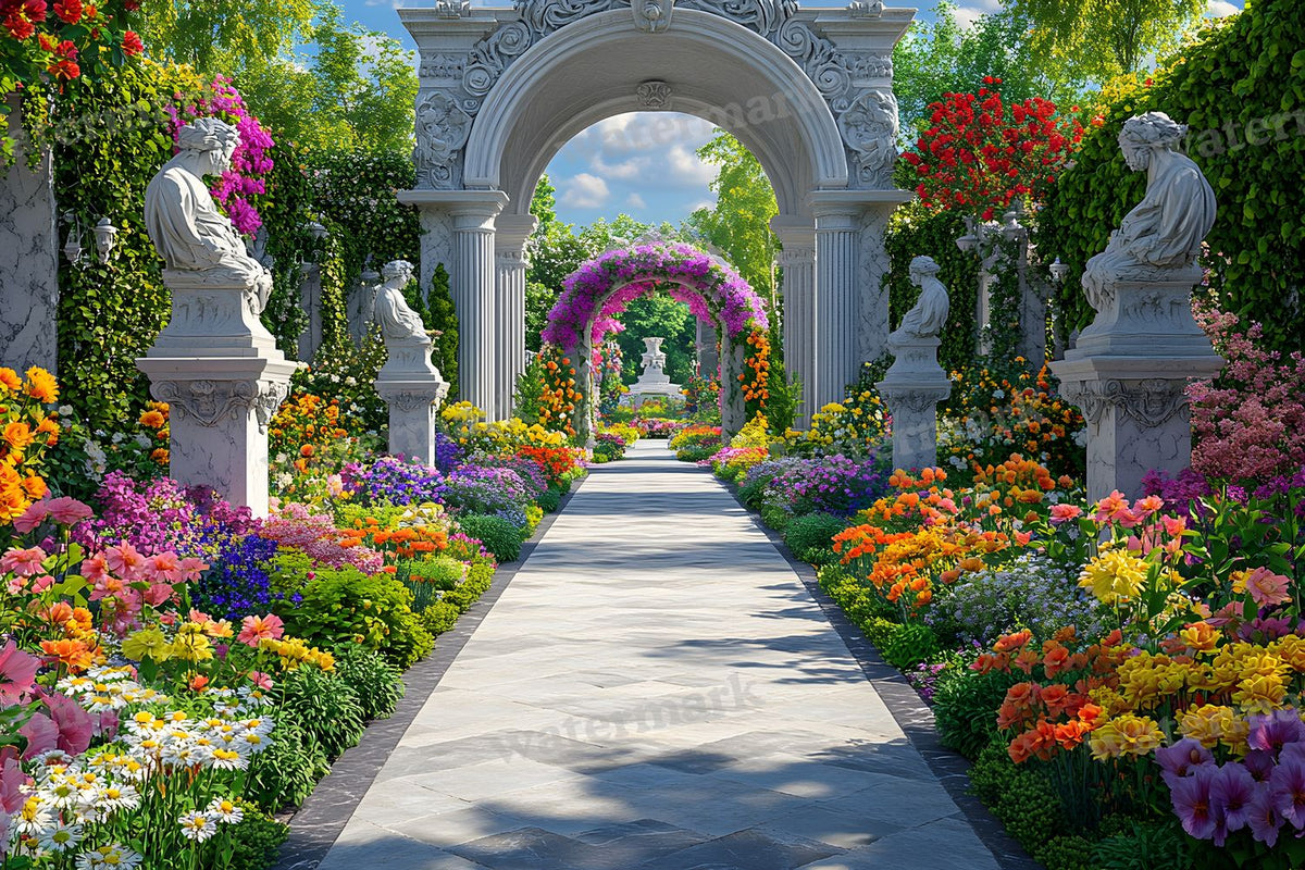 Baroque Marble Garden digital photo backdrop for photo editing, preview 18