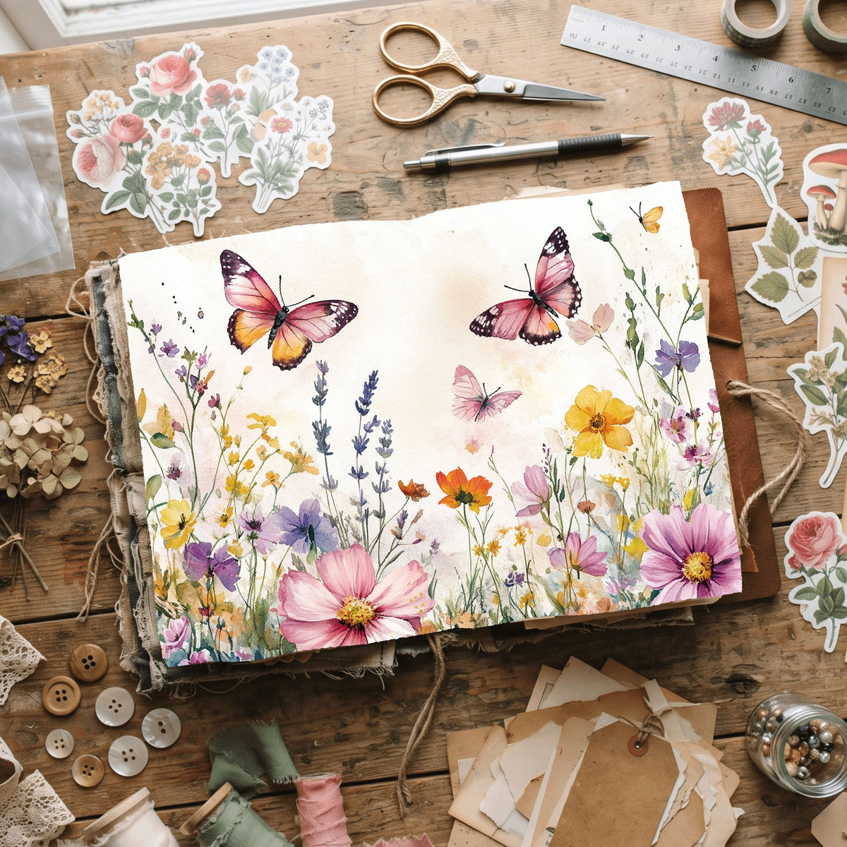 Butterfly Wildflower Meadow Writing Paper