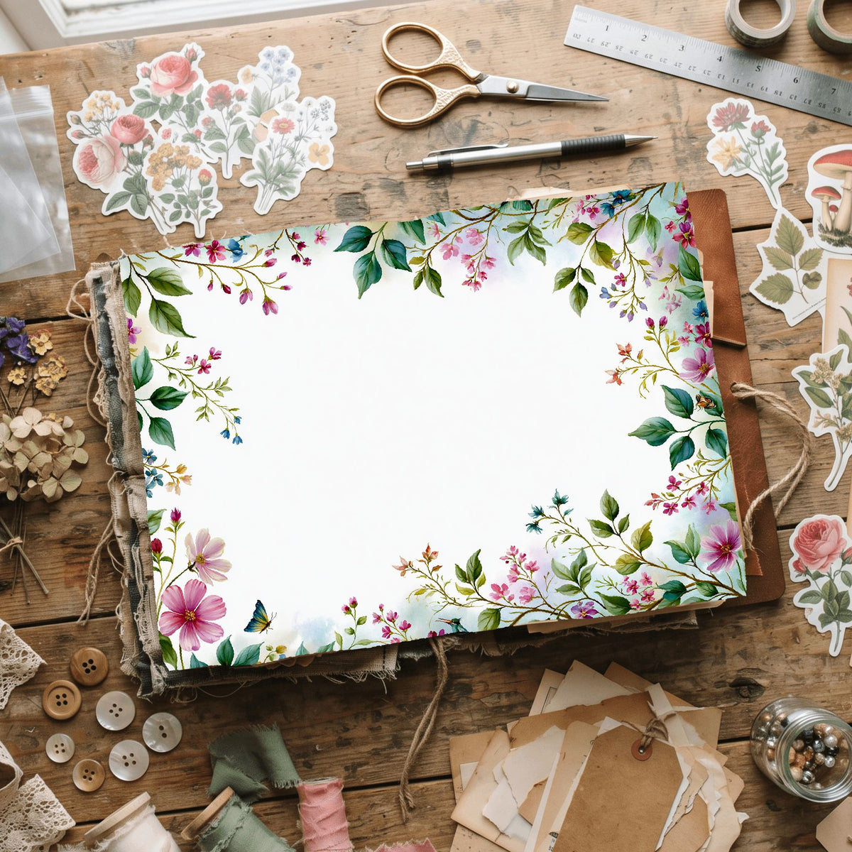 Delicate Botanical Border Frame