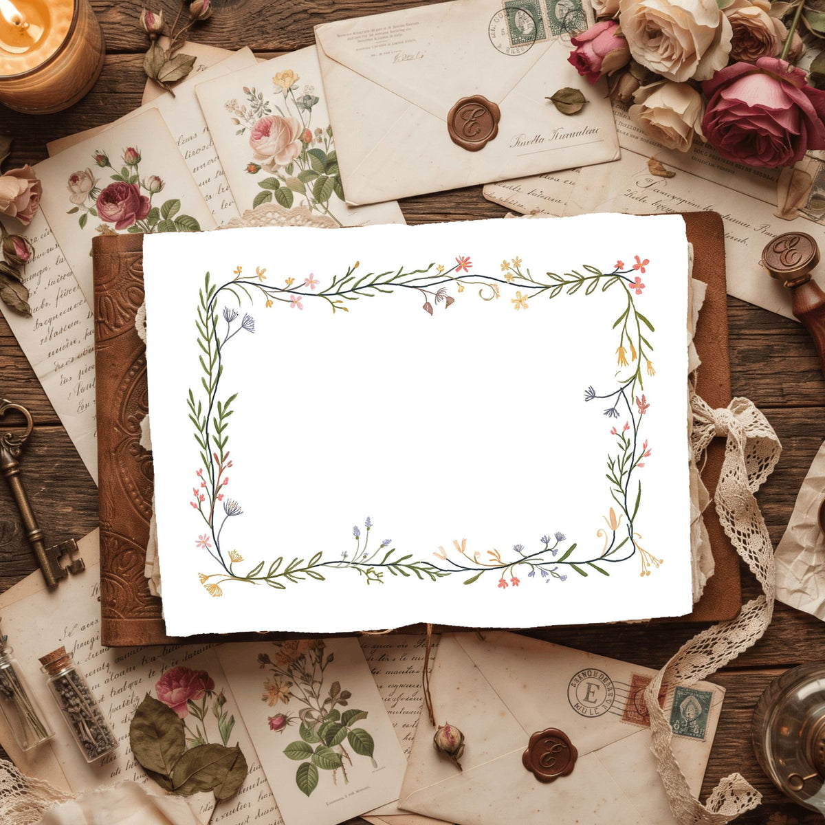 Folk Art Watercolor Floral Pattern
