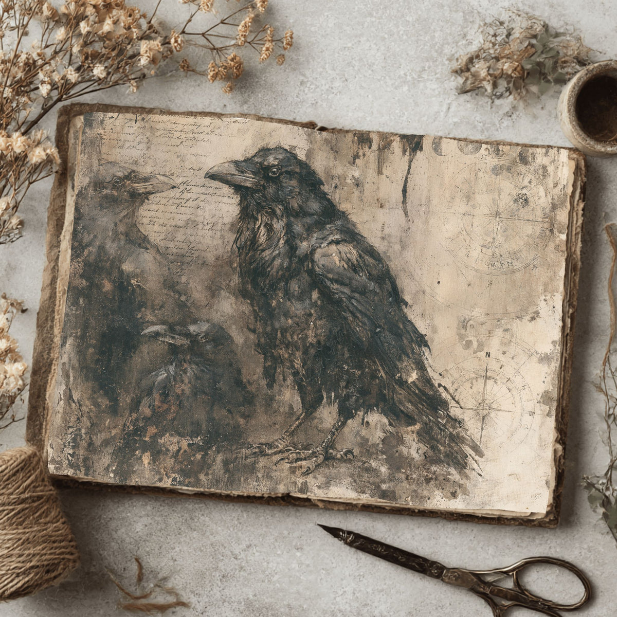 Mysterious Raven Journal Paper